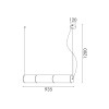 ΚΡΕΜΑΣΤΟ ΦΩΤΙΣΤΙΚΟ ACA HM250483SM ΜΑΥΡΟ ΦΙΜΕ ΓΥΑΛΙ LED 24W 2700K-3000K-4000K IP20 L95XW15XH120CM