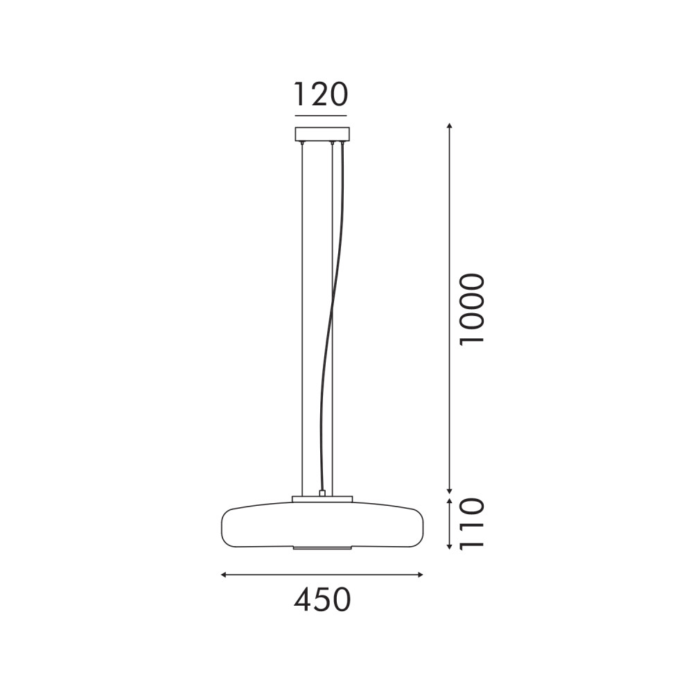 ΚΡΕΜΑΣΤΟ ΦΩΤΙΣΤΙΚΟ ACA HM2512645 ΜΑΥΡΟ LED 12W 3000K-4000K-6000K IP20 D45XH120CM