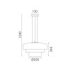 ΚΡΕΜΑΣΤΟ ΦΩΤΙΣΤΙΚΟ ACA HM25127SM ΜΑΥΡΟ ΦΙΜΕ ΓΥΑΛΙ LED 12W 3000K-4000K-6000K IP20 D42XH120CM
