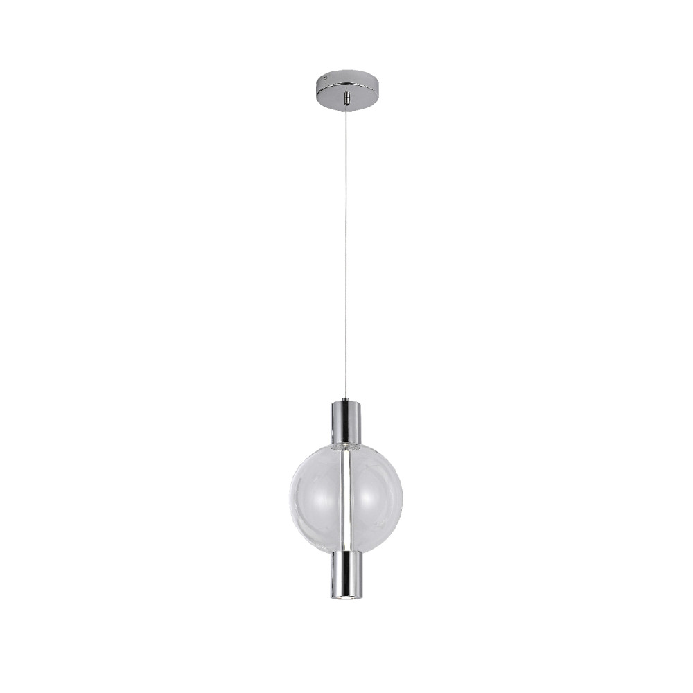 ΚΡΕΜΑΣΤΟ ΦΩΤΙΣΤΙΚΟ ACA HM25139SM ΧΡΩΜΙΟ ΔΙΑΦΑΝΕΣ LED 5W + DOWNLIGHT 5W 3000K IP20 D20XH120CM