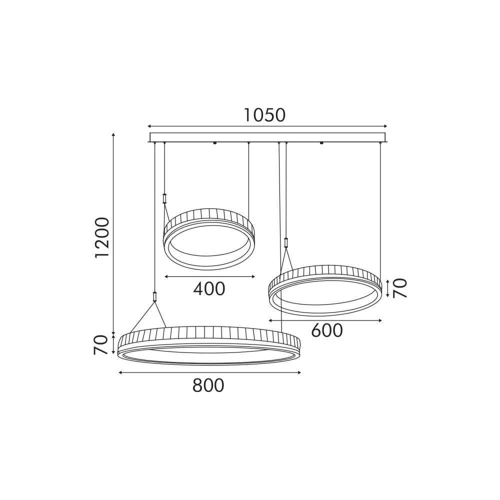 ΚΡΕΜΑΣΤΟ ΦΩΤΙΣΤΙΚΟ ACA HM25142L ΧΡΥΣΟ LED 90W 2700K-3000K-4000K IP20 L100XW80XH120CM
