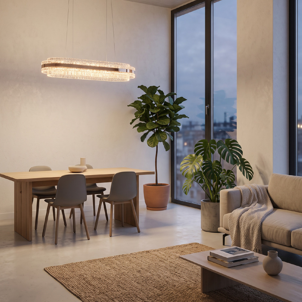 ΚΡΕΜΑΣΤΟ ΦΩΤΙΣΤΙΚΟ ACA HM251441 ΧΡΥΣΟ LED 60W 2700K-3000K-4000K IP20 L110XW36XH120CM