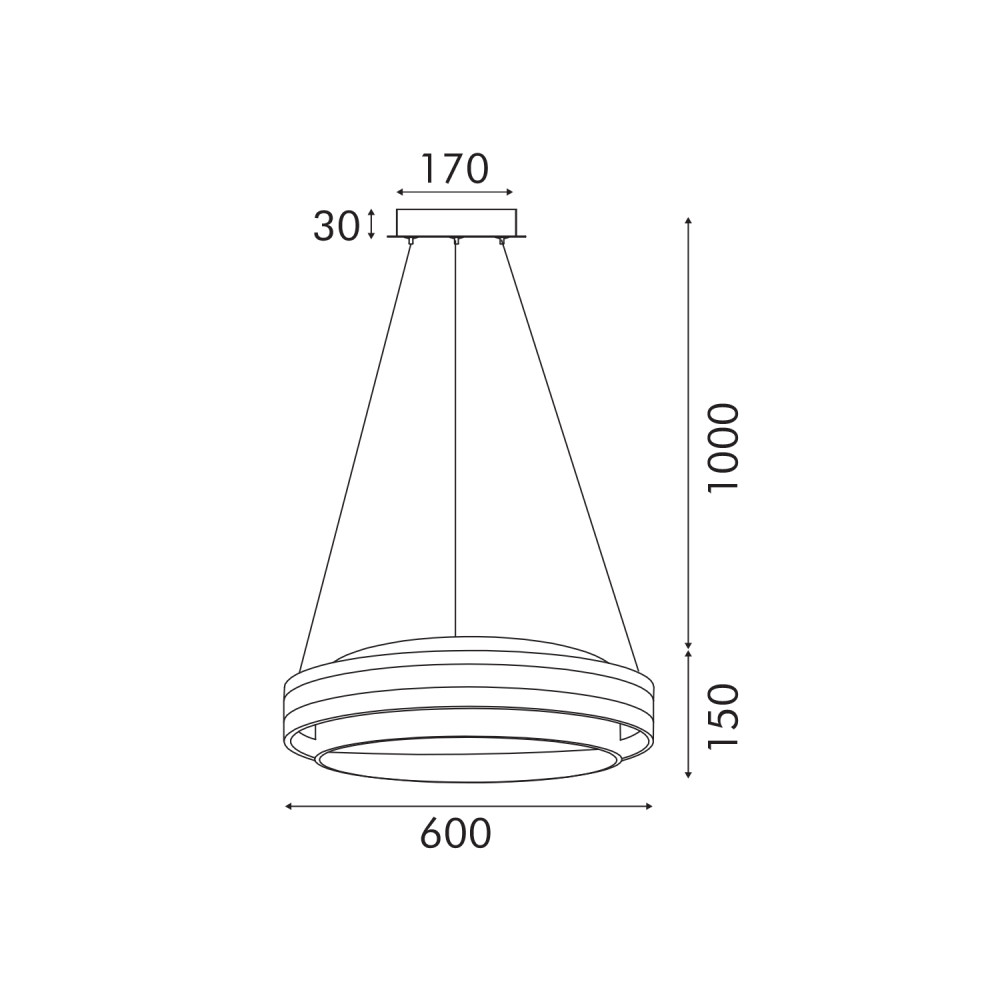 ΚΡΕΜΑΣΤΟ ΦΩΤΙΣΤΙΚΟ ACA HM251446 ΧΡΥΣΟ LED 48W 2700K-3000K-4000K IP20 D60XH120CM