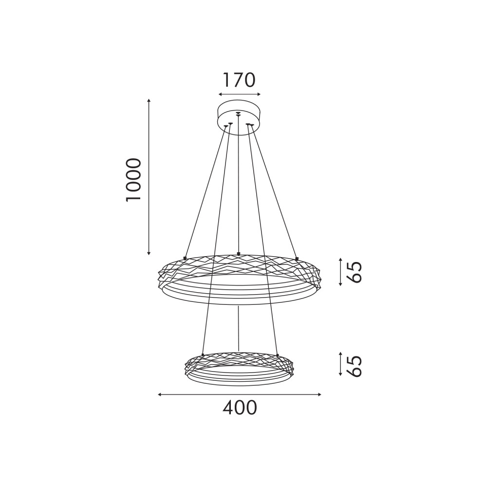 ΚΡΕΜΑΣΤΟ ΦΩΤΙΣΤΙΚΟ ACA HM25145R ΧΡΥΣΟ LED 60W 2700K-3000K-4000K IP20 D60+D40XH120CM