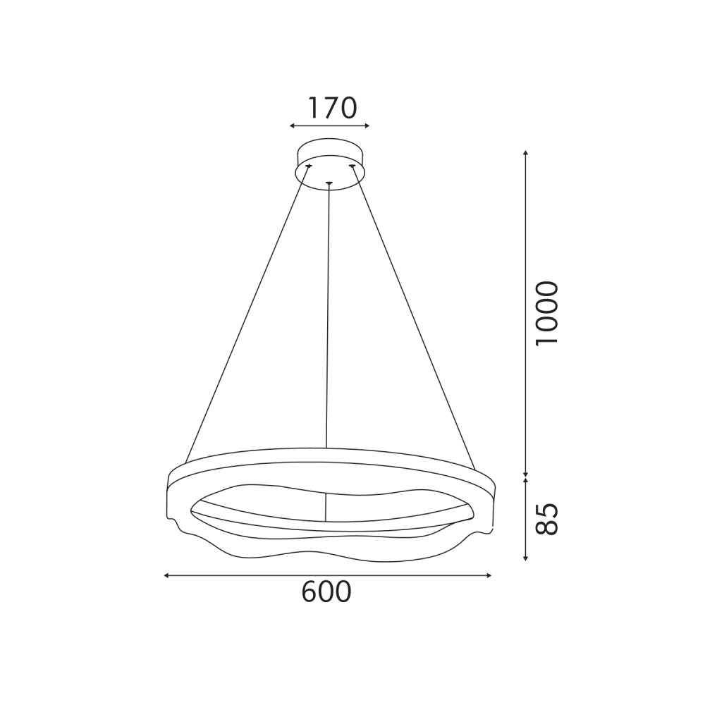 ΚΡΕΜΑΣΤΟ ΦΩΤΙΣΤΙΚΟ ACA HM251476 ΧΡΥΣΟ LED 45W 2700K-3000K-4000K IP20 D60XH120CM