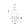 ΚΡΕΜΑΣΤΟ ΦΩΤΙΣΤΙΚΟ ACA HM25147R ΧΡΥΣΟ LED 60W 2700K-3000K-4000K IP20 D60+D40XH120CM