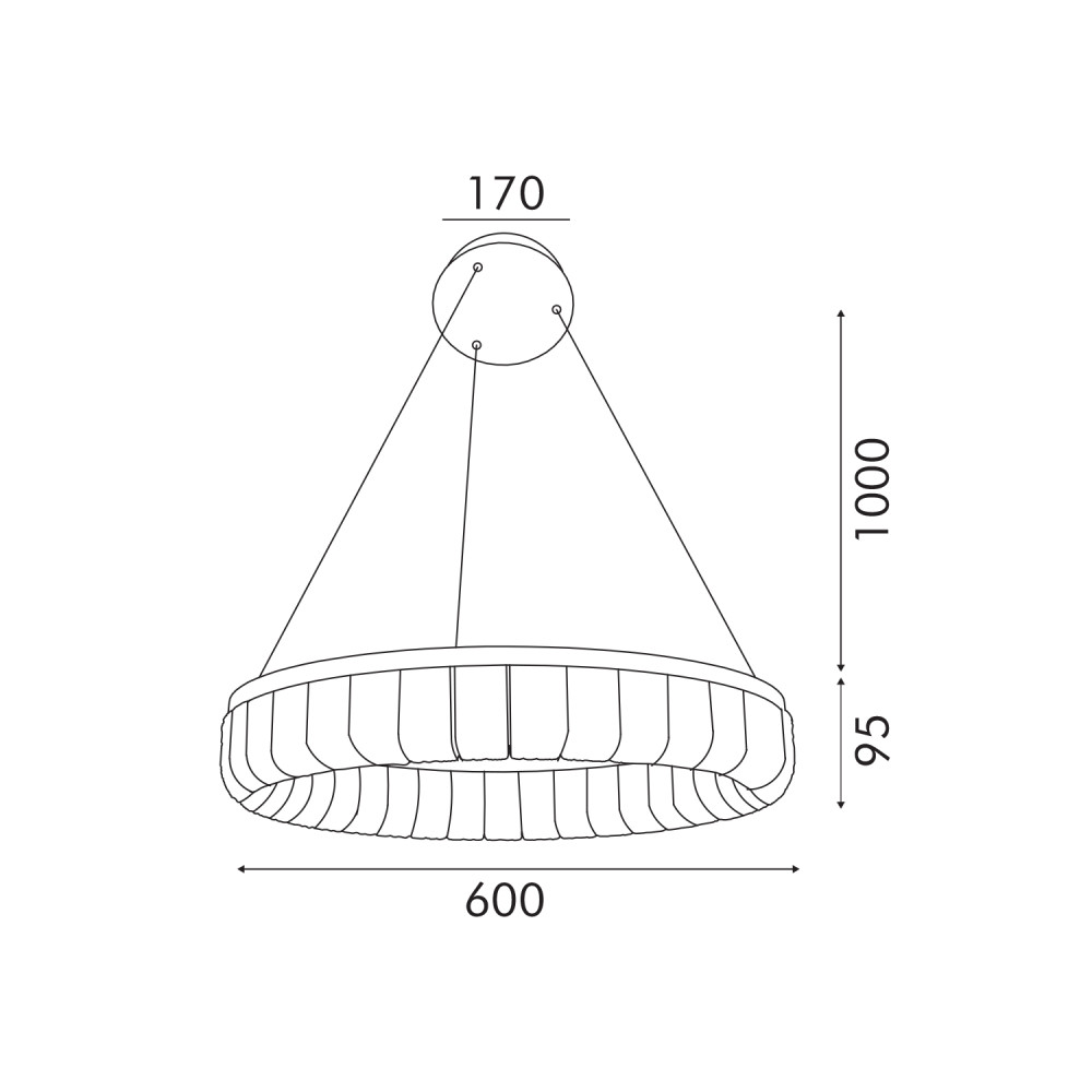 ΚΡΕΜΑΣΤΟ ΦΩΤΙΣΤΙΚΟ ACA HM251488G ΧΡΥΣΟ LED 60W 2700K-3000K-4000K IP20 D80XH120CM