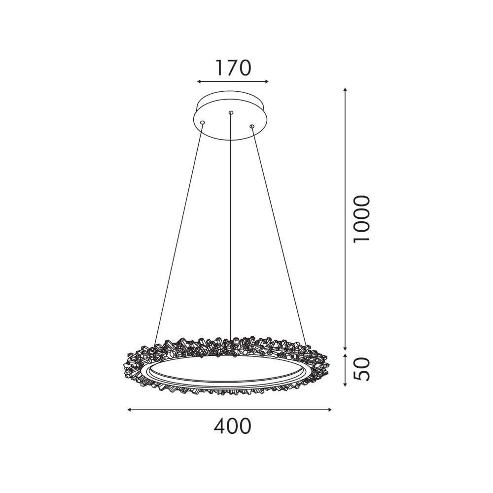 ΚΡΕΜΑΣΤΟ ΦΩΤΙΣΤΙΚΟ ACA HM251784G ΧΡΥΣΟ LED 36W 2700K-3000K-4000K IP20 D40XH120CM
