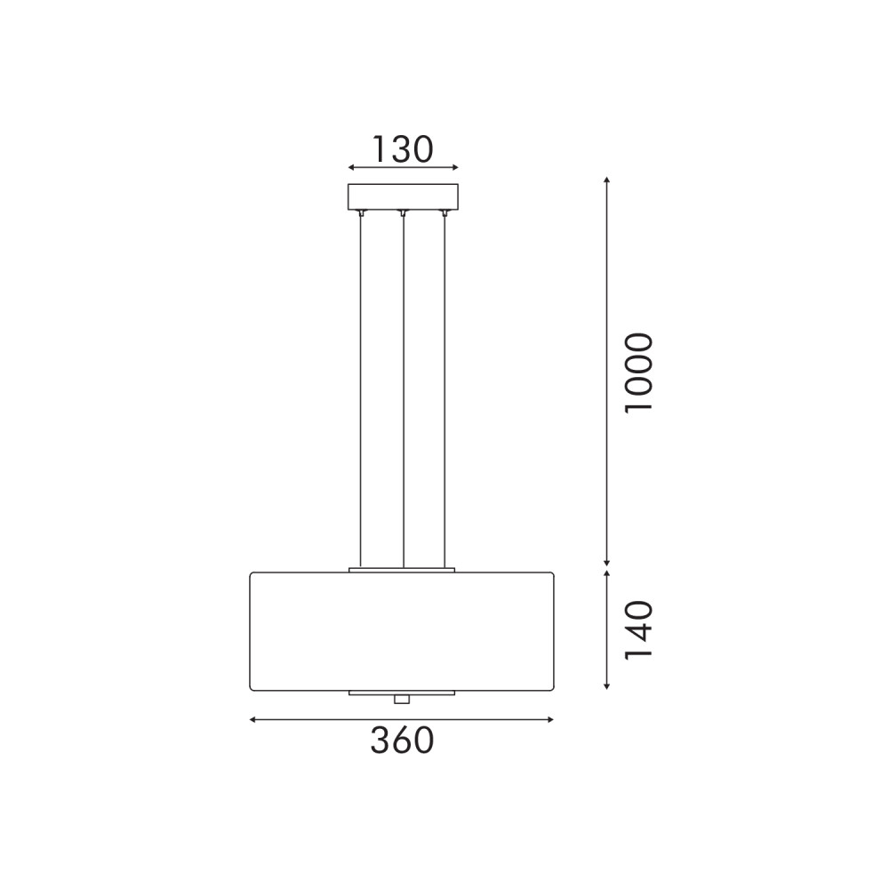 ΚΡΕΜΑΣΤΟ ΦΩΤΙΣΤΙΚΟ ACA HMD24153A ΜΑΥΡΟ LED 12W 2700K-3000K-4000K IP20 D36XH120CM