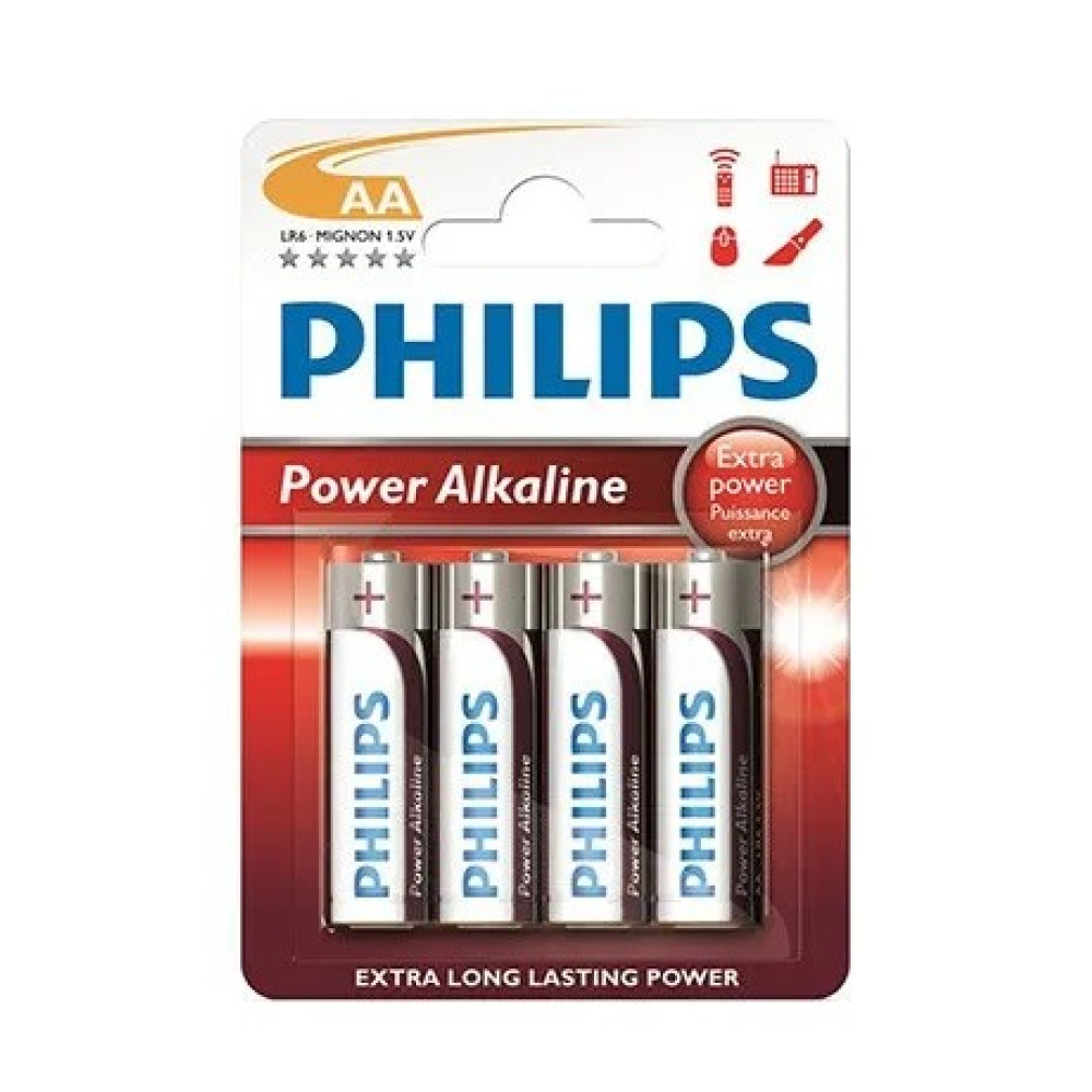 Philips Power Alkaline Μπαταρία LR6P4B/10 AA (4τμχ)