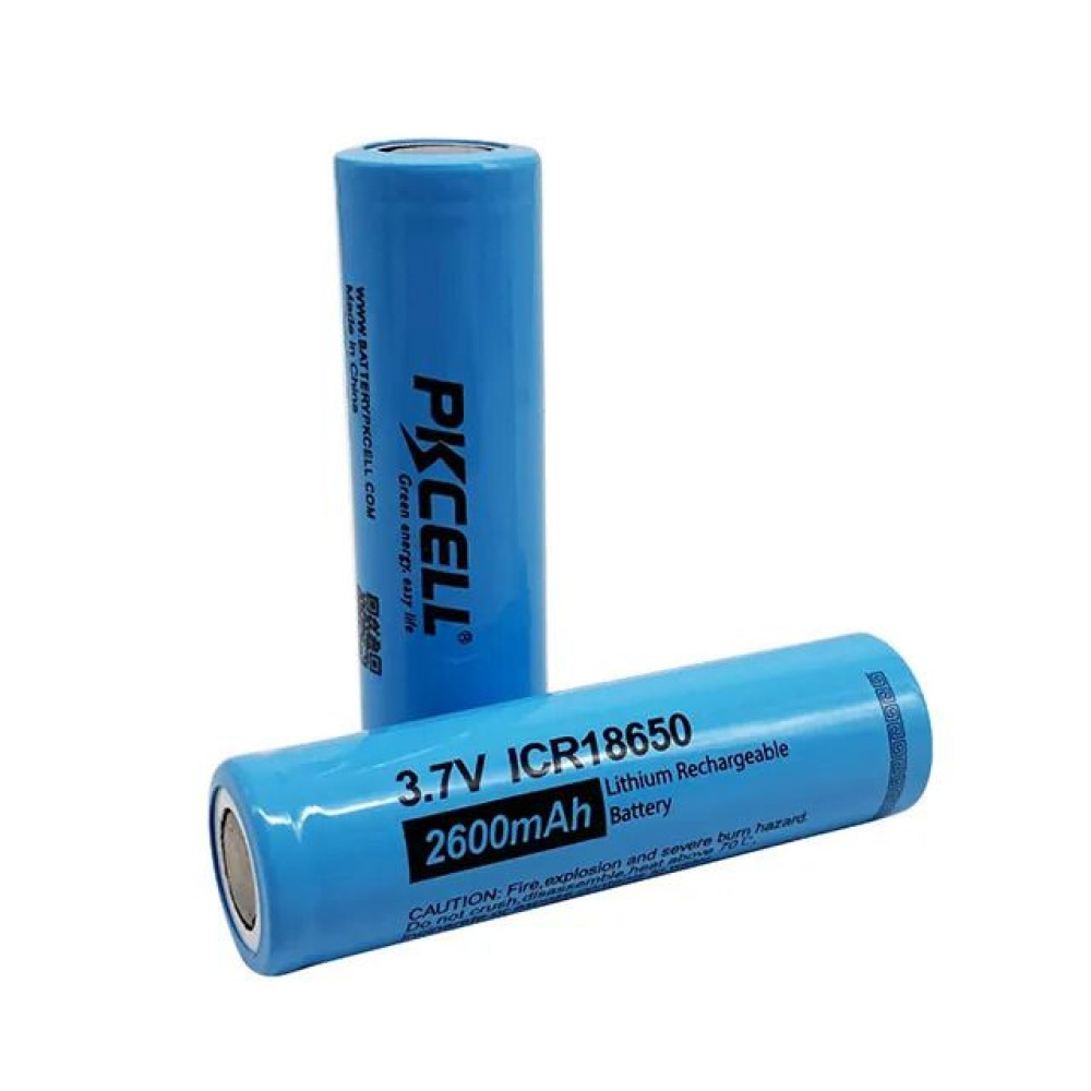 Pkcell Μπαταρία Flat Top (Επίπεδης Κορυφής) ICR18650 3.7V 2600mAh