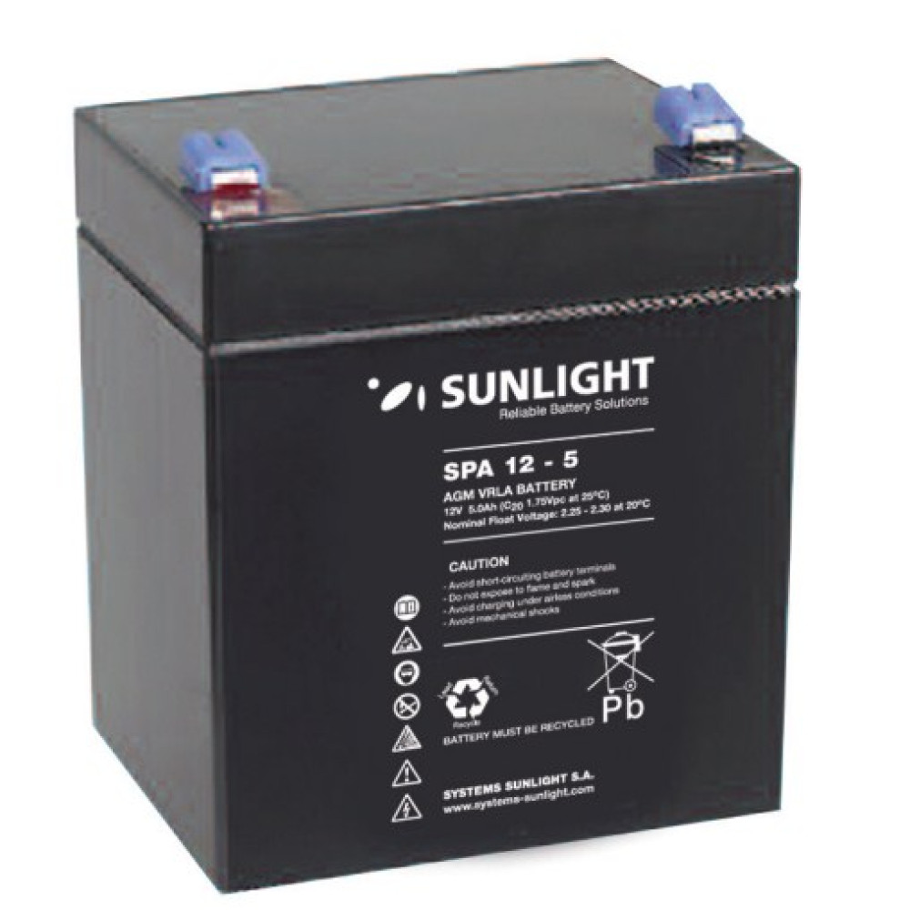 Sunlight Μολύβδου 12V 5A Τετράγωνη (F1)