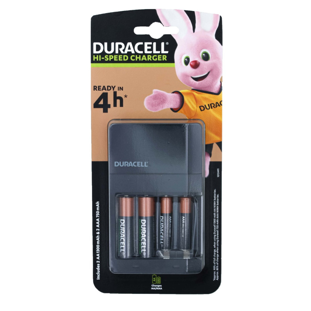 DURACELL CEF14 4h Charger incl. 2xAA 1300mAh + 2xAAA 750mAh