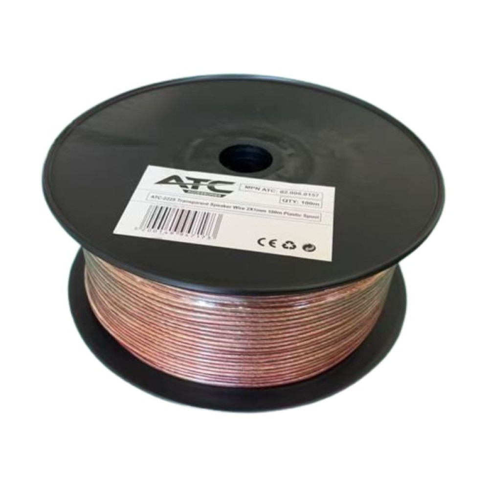 ATC-2225 Στροφείο Καλώδιο Ήχου Διαφανές 2x1mm 100m