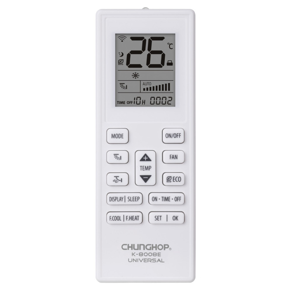 SMASOON K-8008E Universal Τηλεχειριστήριο Κλιματισμού Λευκό