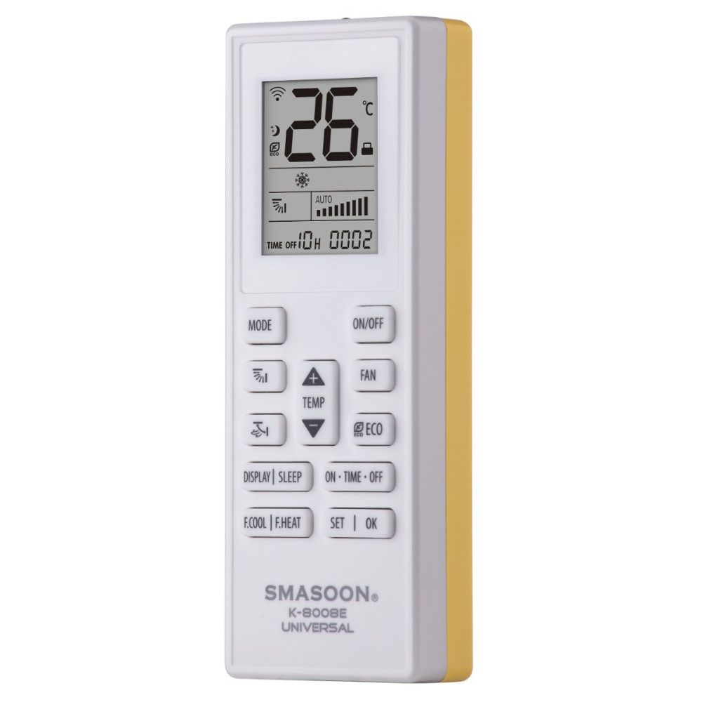 SMASOON K-8008E Universal Τηλεχειριστήριο Κλιματισμού Κίτρινο