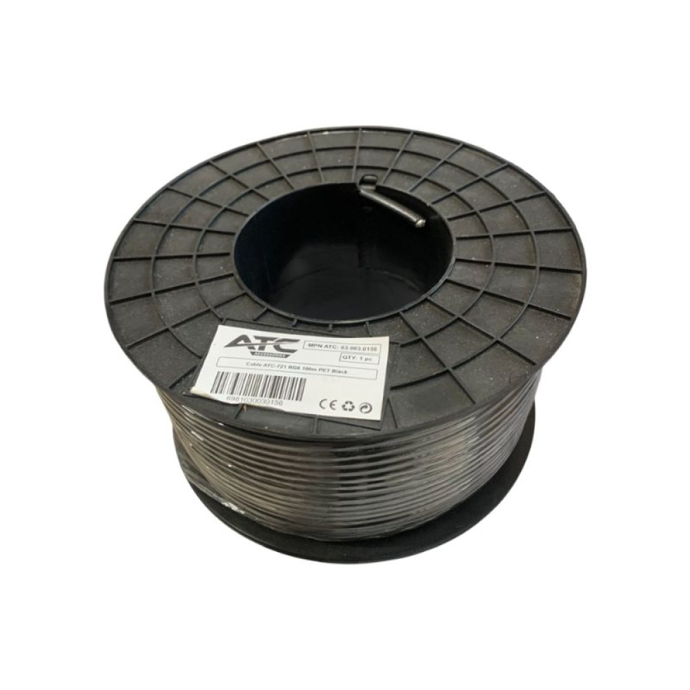 Καλώδιο ATC-721 RG6 100μ PET Μαύρο