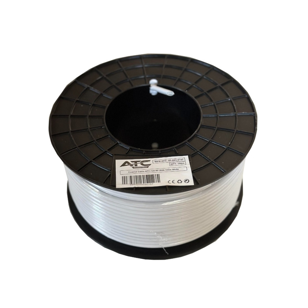 ATC Στροφείο RF ATC-720 RG6 100m Λευκό