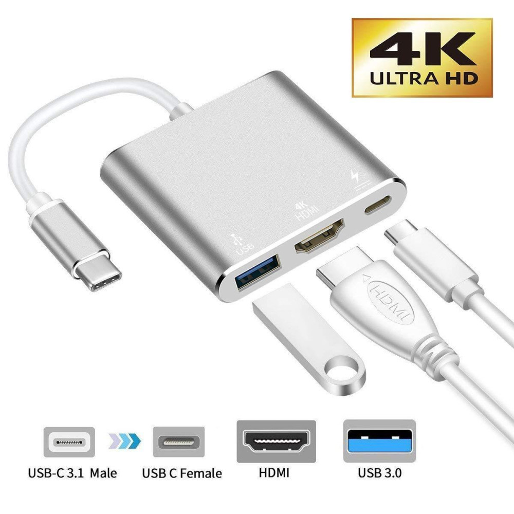 ATC Μετατροπέας USB Type C σε 4K HDMI + USB3.0 + PD