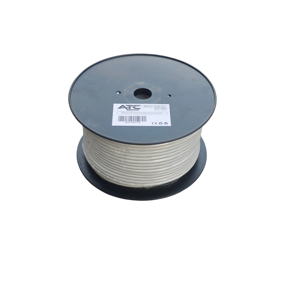 ATC-661 Στροφείο FTP CAT6 CCA Πλαστικό Γκρι 100m