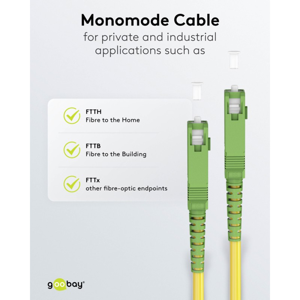 Goobay Καλώδιο Οπτικής FTTH  Ίνας Μονής Λειτουργίας OS2 Κίτρινο 30μ
