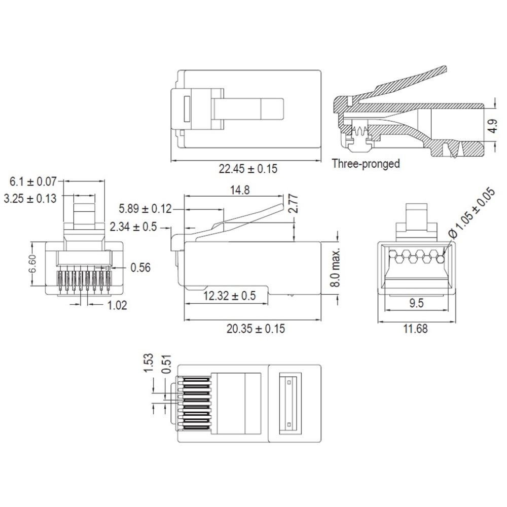 Goobay Φις Δικτύου RJ45 CAT 6 UTP χωρίς Θωράκιση 93828