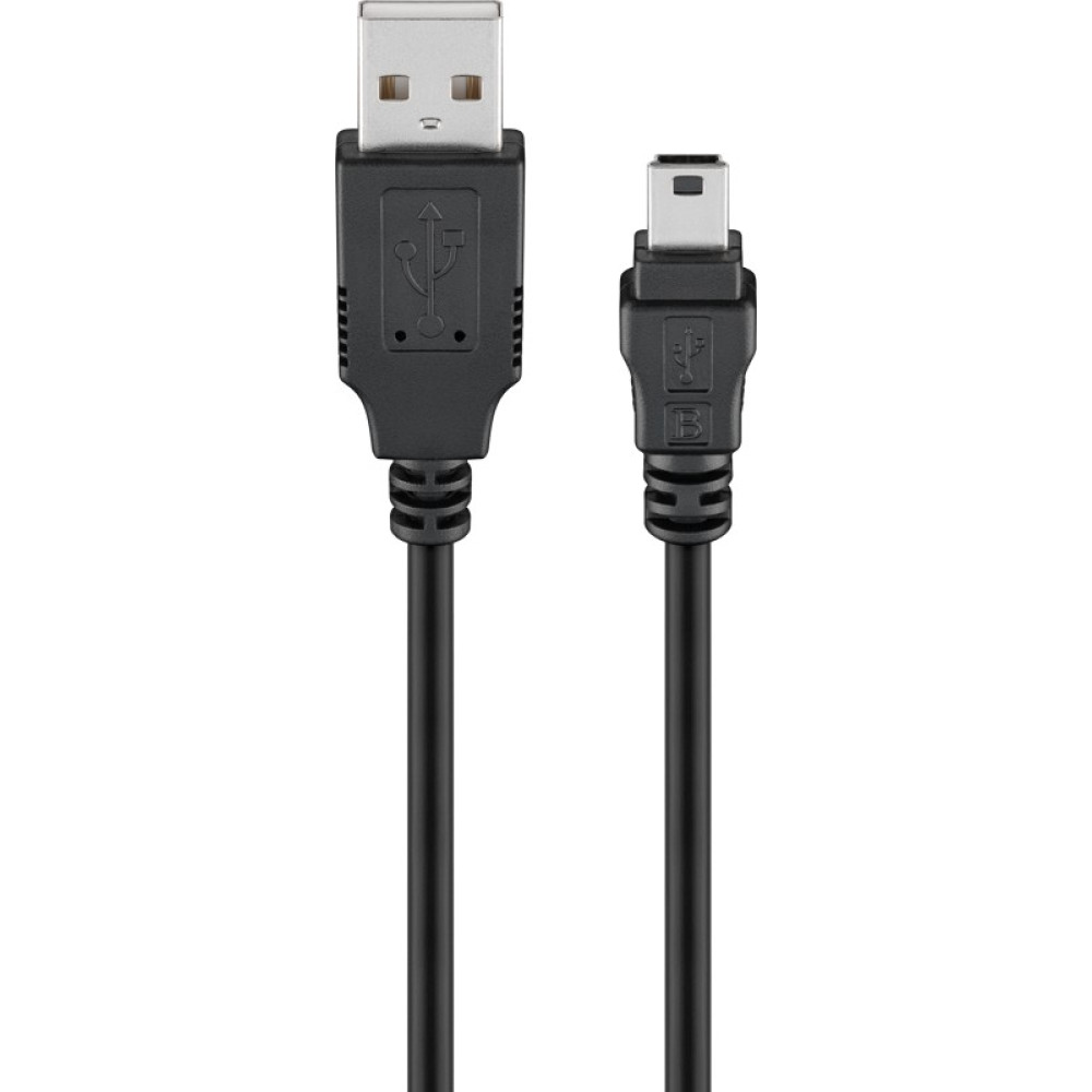 Goobay Essential Mini USB Καλώδιο Συγχρονισμού & Φόρτισης Μαύρο 1μ