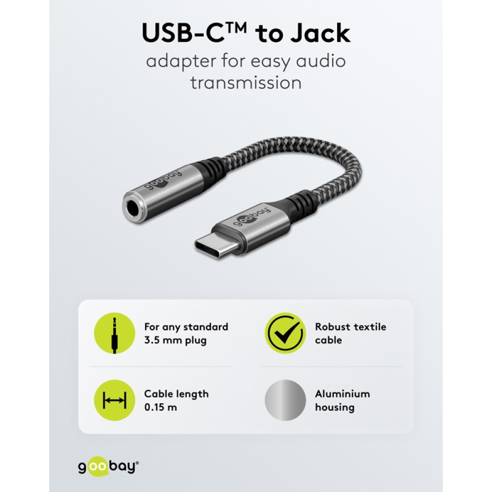 Goobay Καλώδιο Αντάπτορας USB-C σε 3.5mm AUX 0.15m