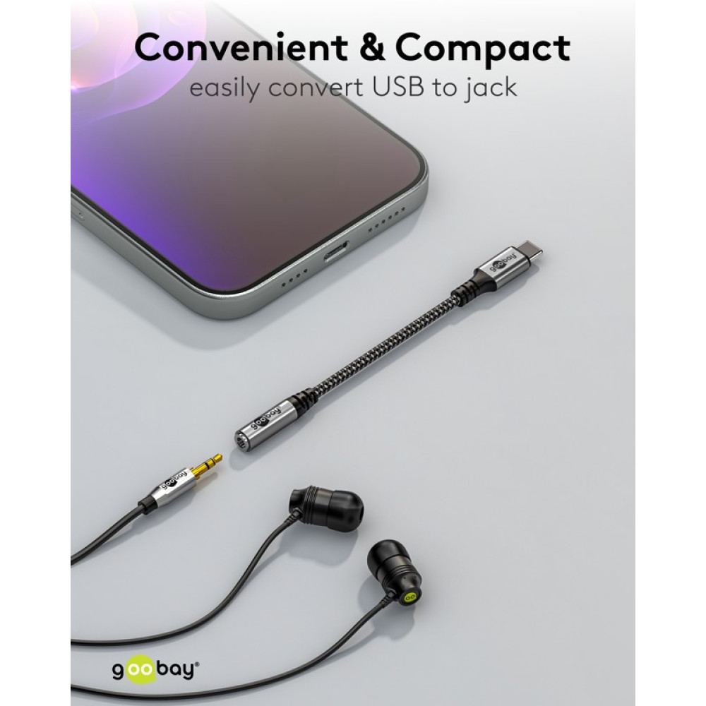 Goobay Καλώδιο Αντάπτορας USB-C σε 3.5mm AUX 0.15m