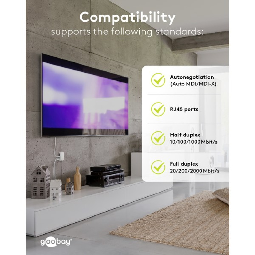 Goobay Gigabit Ethernet Switch 5 Θυρών 64563 Λευκό