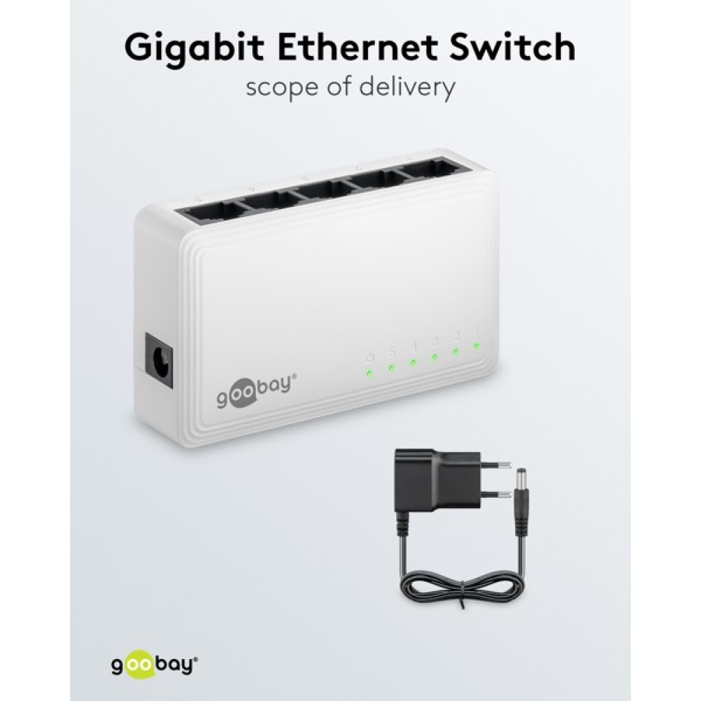 Goobay Gigabit Ethernet Switch 5 Θυρών 64563 Λευκό