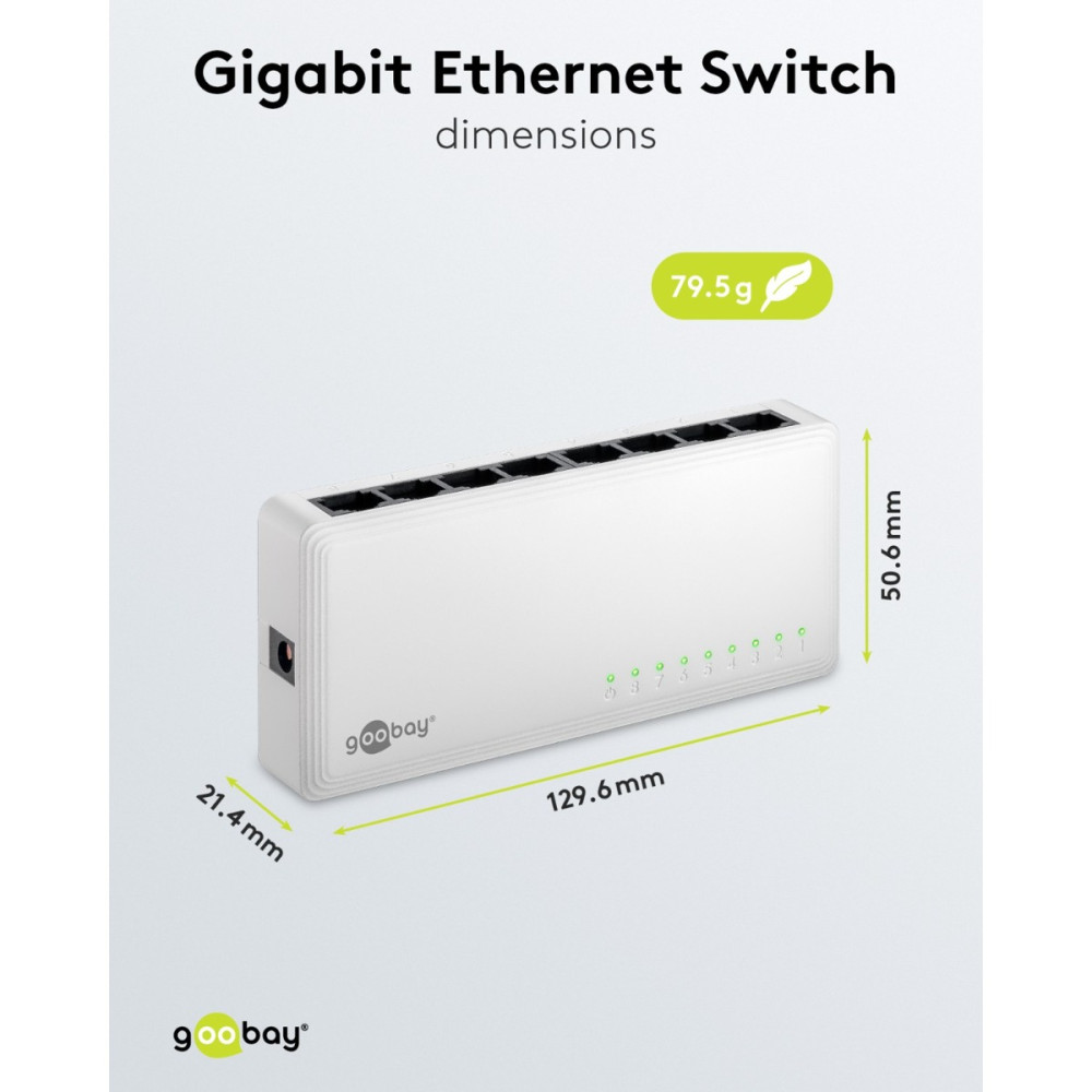 Goobay Gigabit Ethernet Switch 8 Θυρών 64564 Λευκό