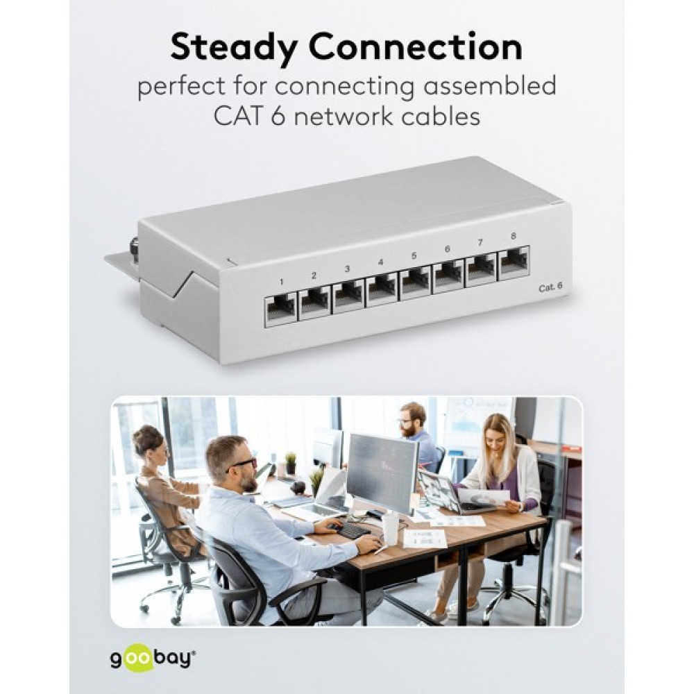 Goobay CAT 6 Patch Panel 8 Θυρών STP Mini/Desktop 93047 Γκρι