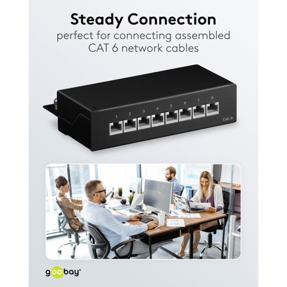 Goobay CAT 6 Patch Panel 8 Θυρών Mini/Desktop 96105 Μαύρο