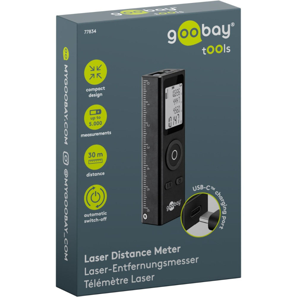 Goobay Tools Ψηφιακός Μετρητής Απόστασης Laser (77834)