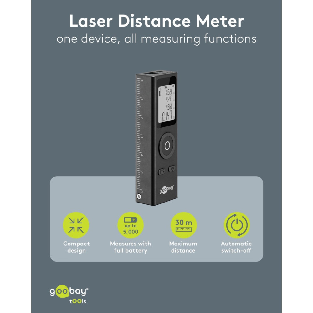Goobay Tools Ψηφιακός Μετρητής Απόστασης Laser (77834)