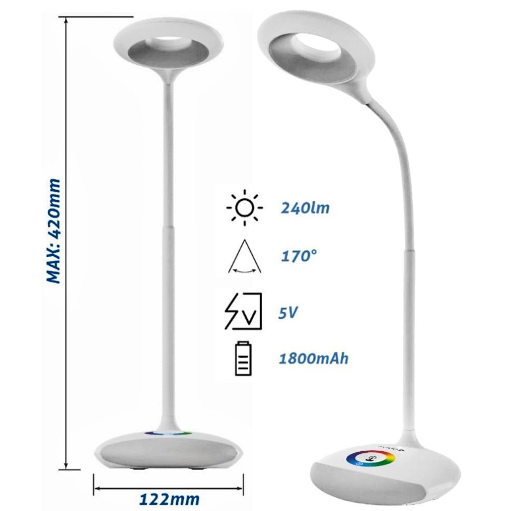 Avide LED Φωτιστικό Γραφείου RGB Άσπρο 4W