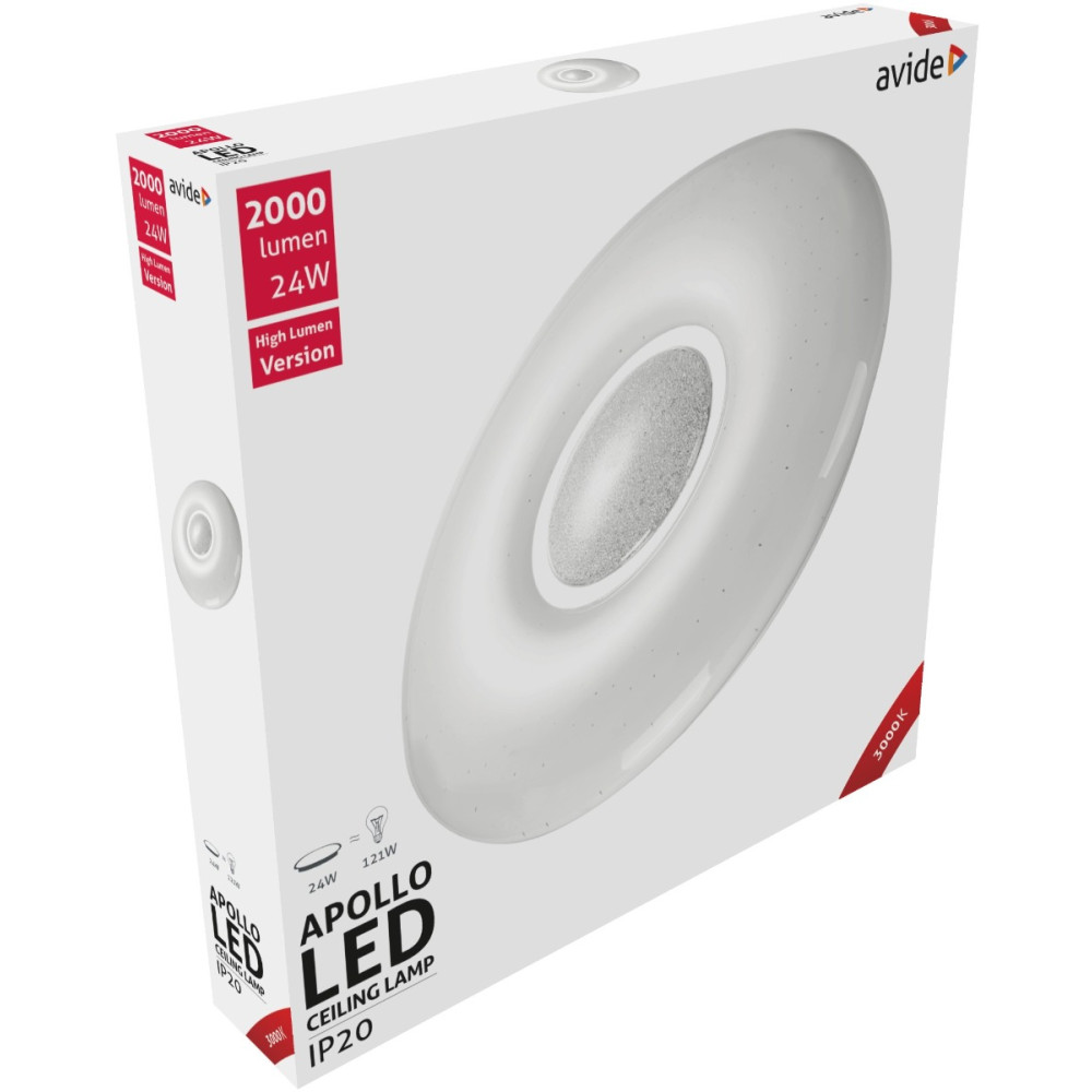 Avide LED Μοντέρνα Πλαφονιέρα Οροφής Apollo 24W 410*70mm Θερμό 3000K
