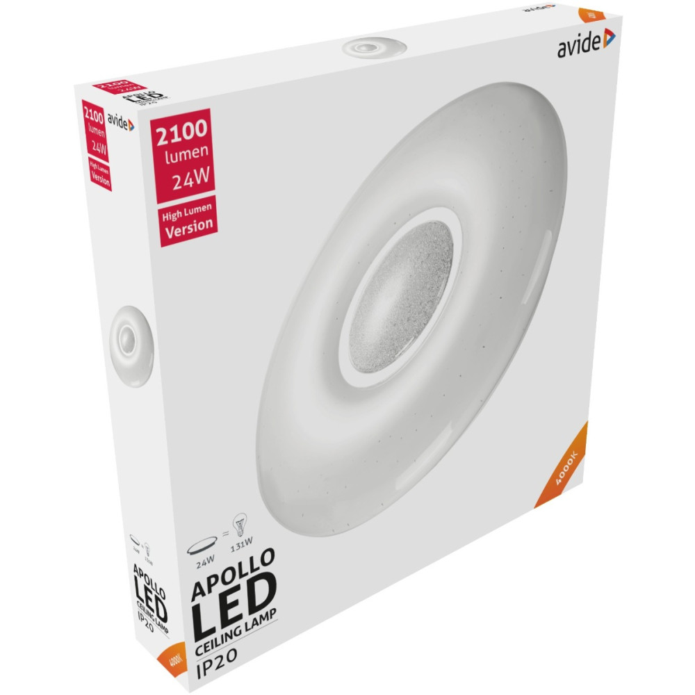 Avide LED Μοντέρνα Πλαφονιέρα Οροφής Apollo 24W 410*70mm Λευκό 4000K