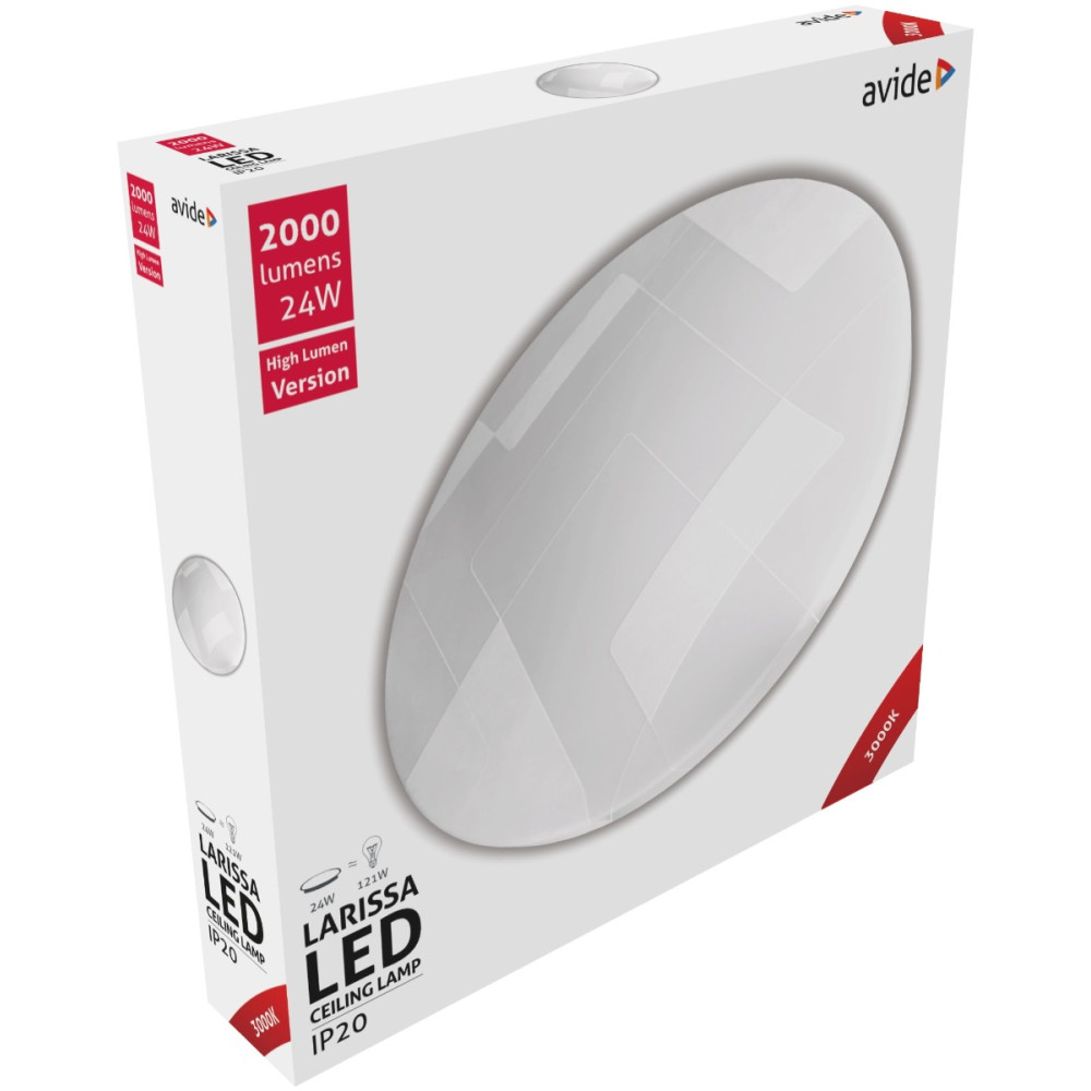 Avide LED Μοντέρνα Πλαφονιέρα Οροφής Larissa 24W 375*70mm Θερμό 3000K