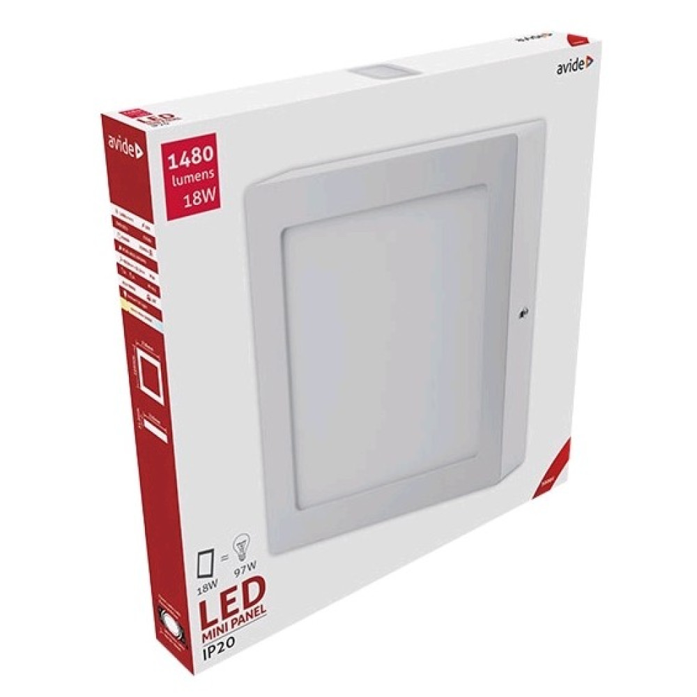 Avide LED Φωτιστικό Οροφής Επιτοίχιο Τετράγωνο Αλουμίνιο 18W Θερμό 3000K