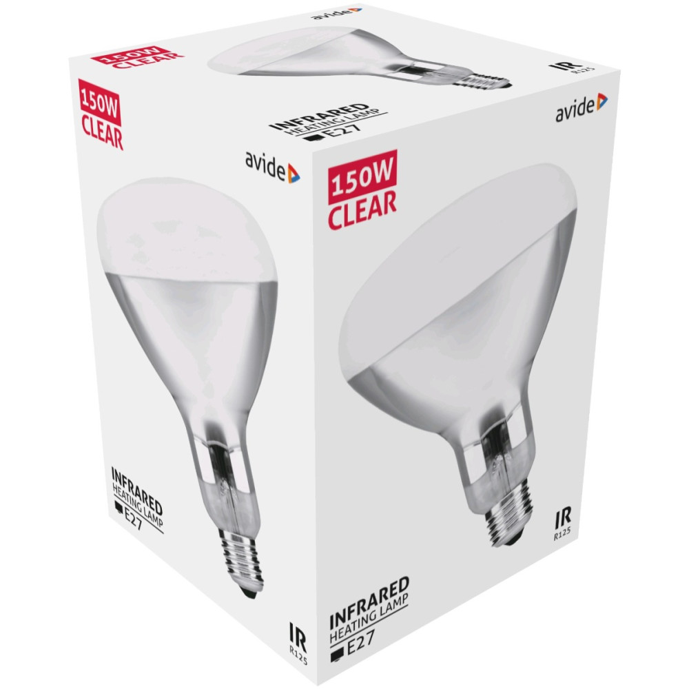 Avide Λάμπα Υπερύθρων E27 150W Διάφανο