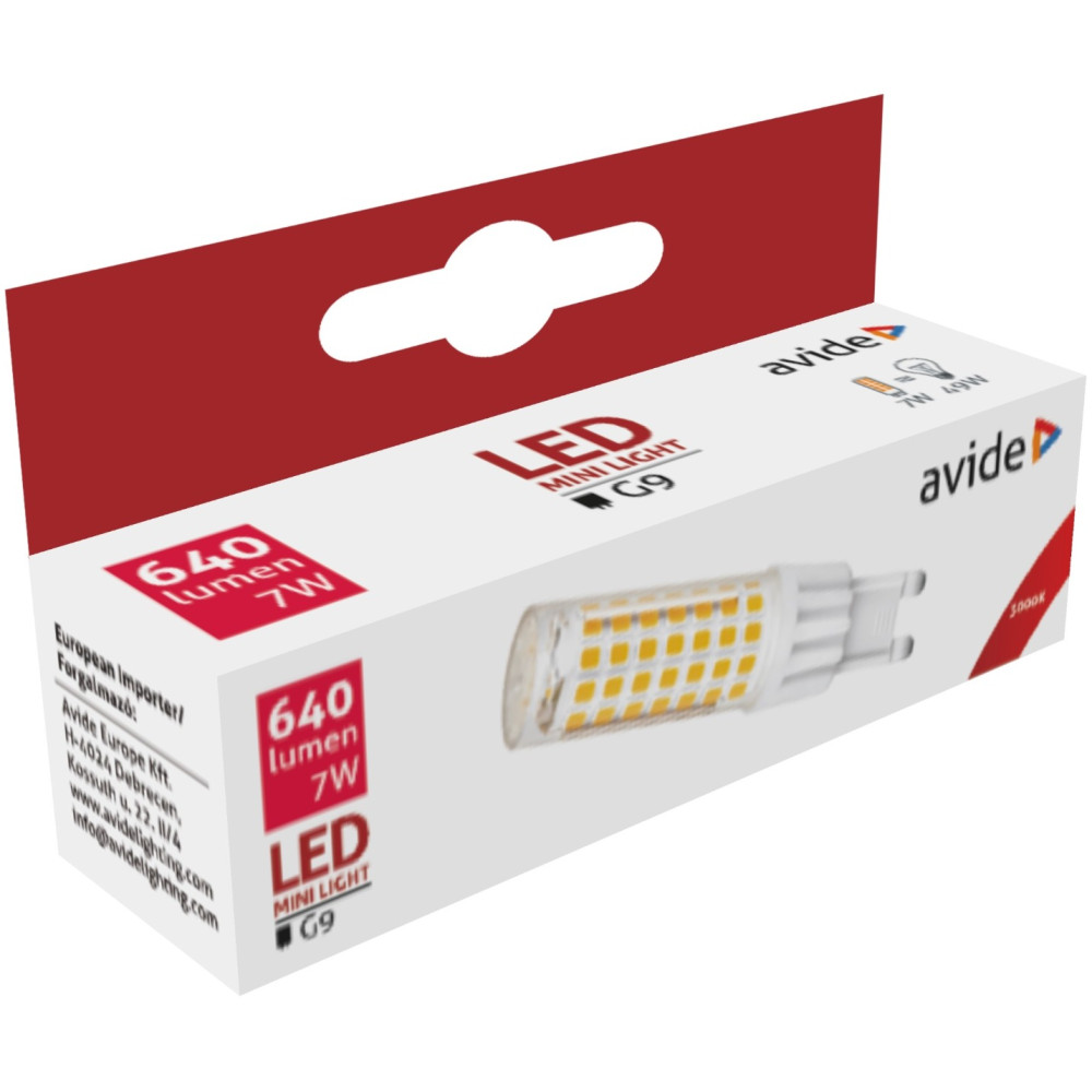 Avide LED 7W G9 220° Θερμό 3000K flat