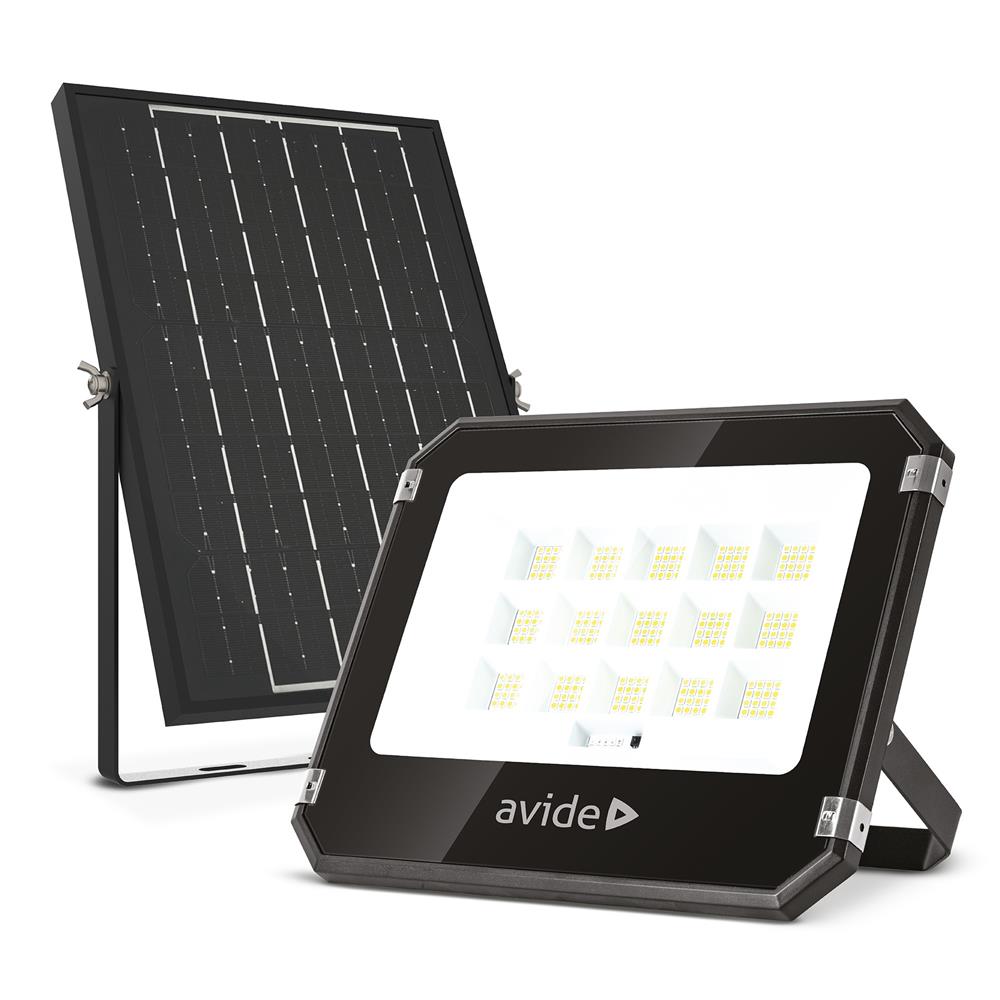 Avide LED Ηλιακός Προβολέας 100W CCT με Ξεχωριστό Ηλιακό Πάνελ και Τηλεχειριστήριο