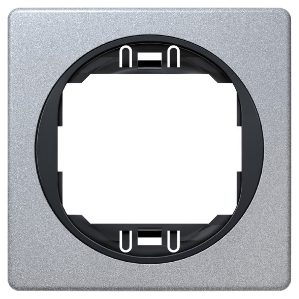 EON E6801.SE One-gang frame 80x80, silver with black holder