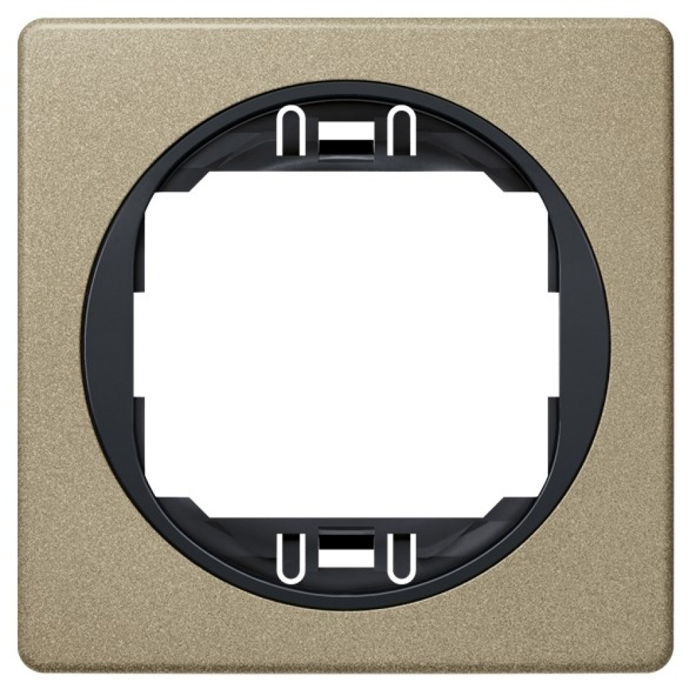 EON E6801.G2E One-gang frame 80x80, brushed nickel with black holder