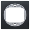 EON E6801.ES One-gang frame 80x80,  black with silver holder