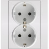 Entac Arnold Recessed wall socket 2x earthed White