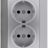 Entac Arnold Recessed wall socket 2x earthed Silver
