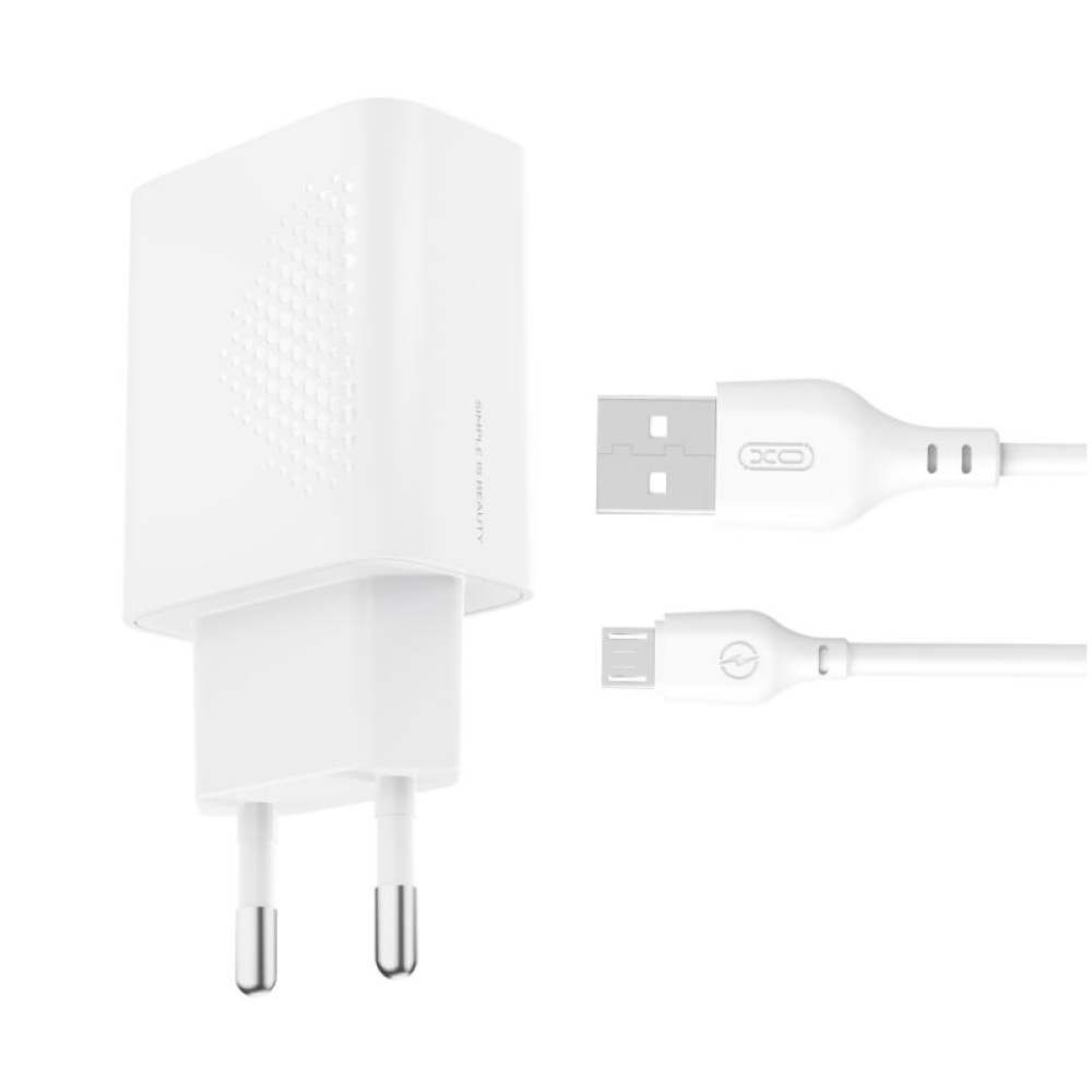 XO L159 QC18W Φορτιστής Γρήγορης Φόρτισης USB-A με Καλώδιο Micro USB